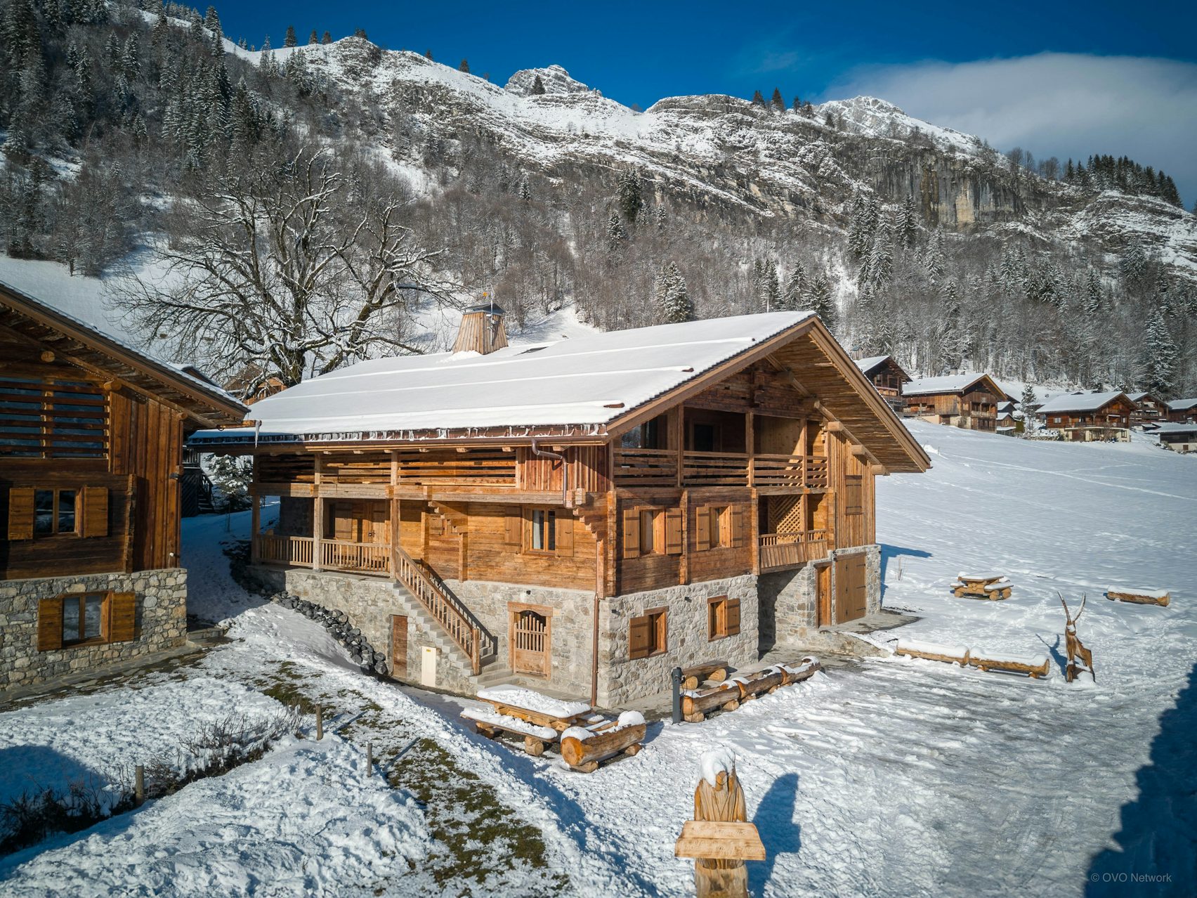 Chalet extérieur hiver